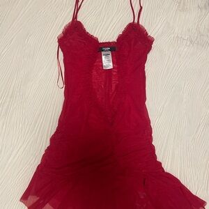 Jaded London Red Estate Mini Dress